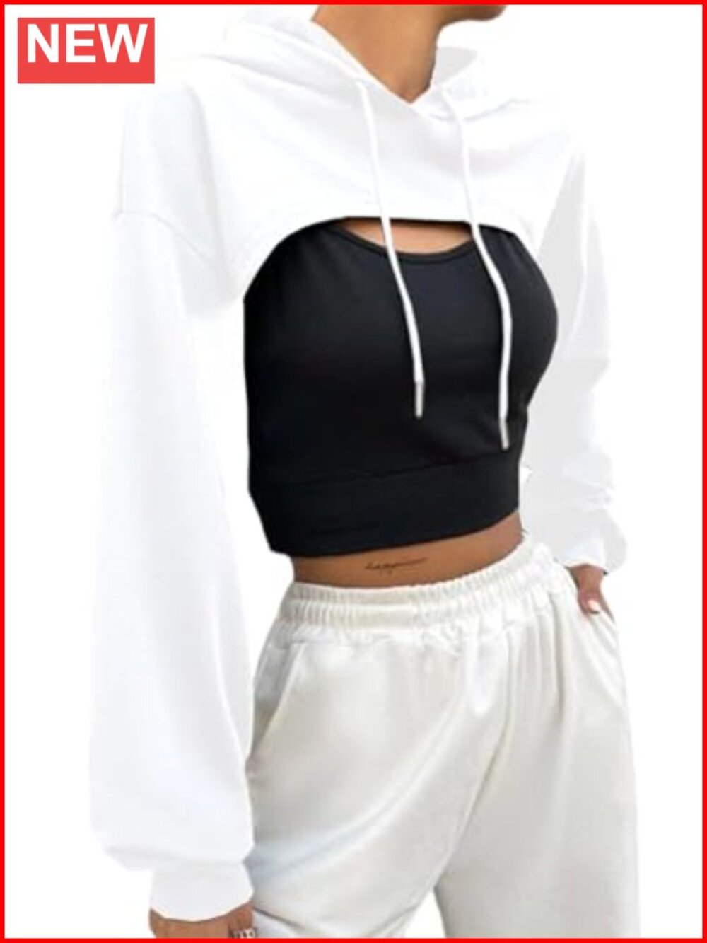 Super Cropped Hoodie Long Sleeve Workout Top